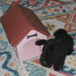 CUTE Our Generation 18” Doll Toy Dog House 11x7x10” Pink & Brown + Plush Puppy